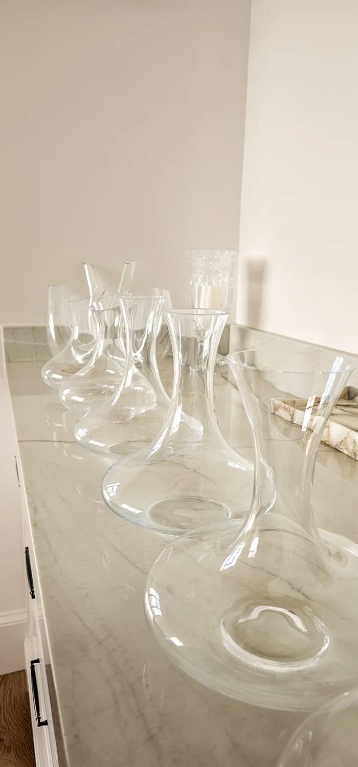 Stemware lined up before service